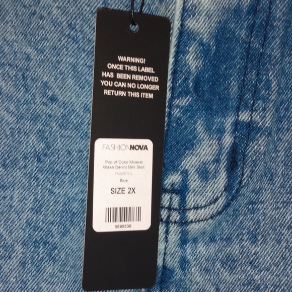 NWT 🔥 Fashion Nova Pop Of Color Mineral Washed Mini Skirt Women's Size 2X - Picture 5 of 5